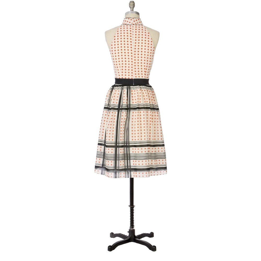 Maeve Pink and Black Polka Dot Midi Dress - Picture 2 of 16